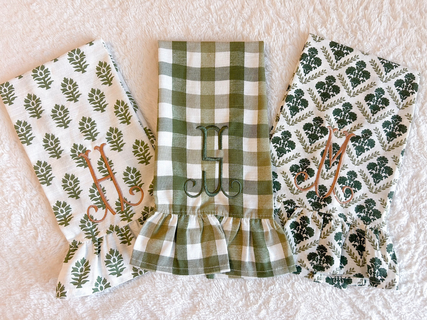 Green Pattern Kitchen Towels