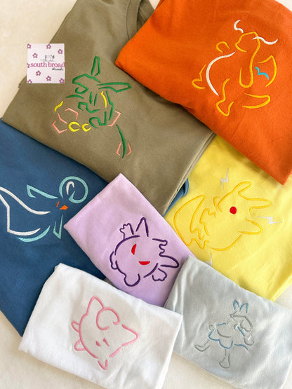 Pokemon Outline Tees